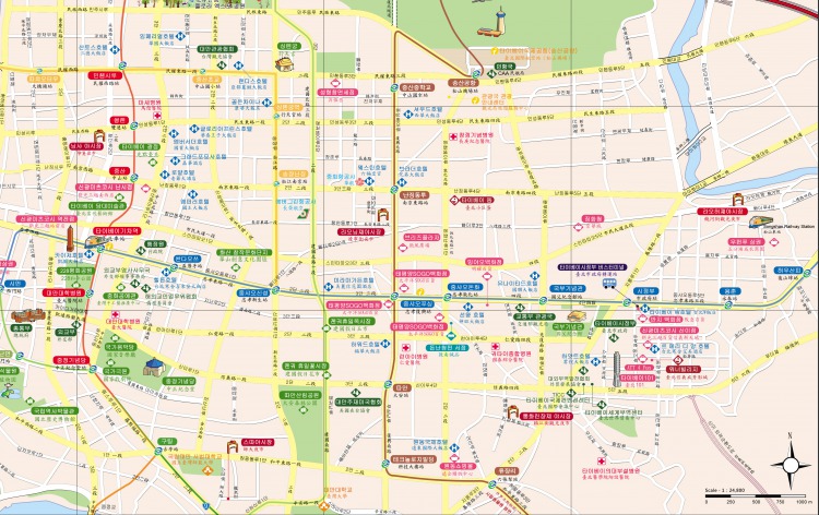 대만 타이페이 시내 한글/중국어 병기 상세지도 구버젼