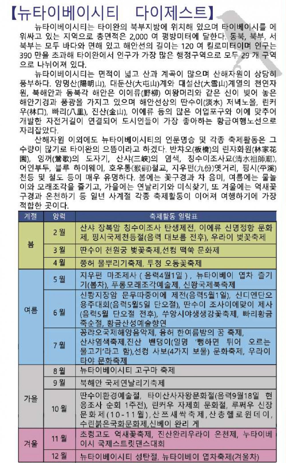 신베이(뉴타이페이) 한글 교통정보